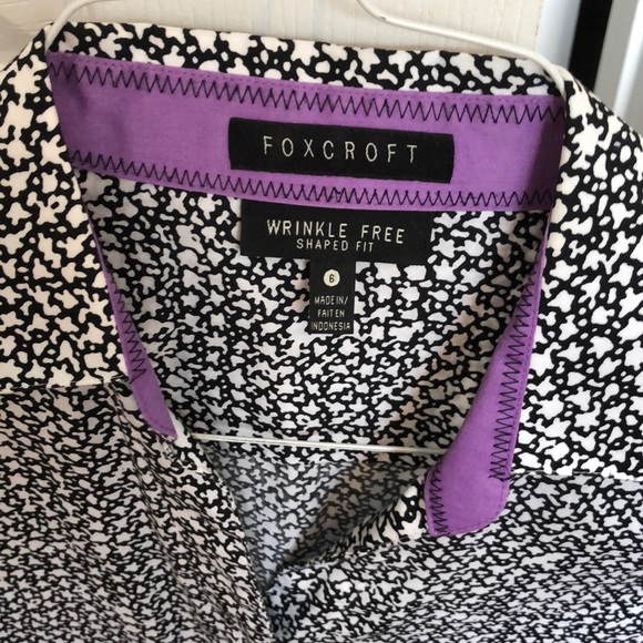 Foxcroft Black and White Button Down Blouse - Picture 2 of 9
